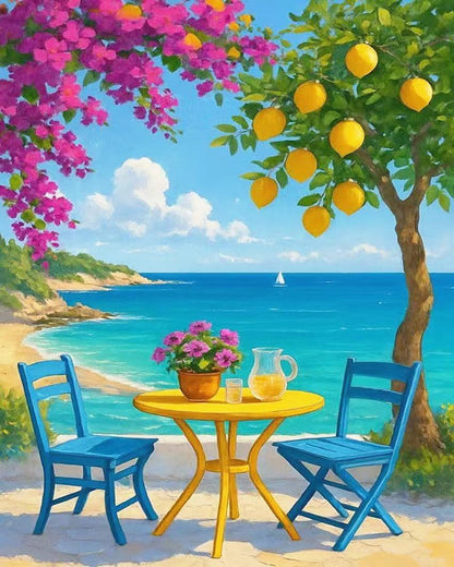 ZRIZQ Paint by Numbers Kit for Adults Beginner Landscape,Lemon Tree,16x20