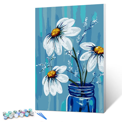 Ginkko Framed Paint by Numbers Kit for Adults 8X 12 inch, Vase Flowers