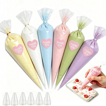 Cream Glue, 6PCS (60ml Each) Whipped Cream Glue Clay with Piping Tips
