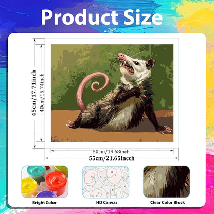 xcemhil Opossum Paint by Numbers Kit for Adults Beginner, Paint by Numbers for Adult, Acrylic Paint by Number Kits Suitable for Home Wall Art Decor Gifts 16x20 Inch