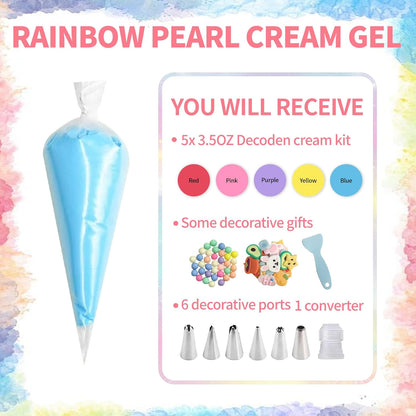 TBTFW Decoden Cream Kit, Fake Whipped Deco Cream Glue Clay, Fake Frosting