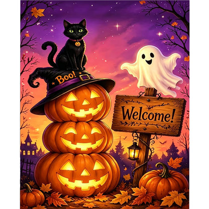Vintage Halloween Ghost DIY Paint by Numbers Acrylic Painting 40x50cm
