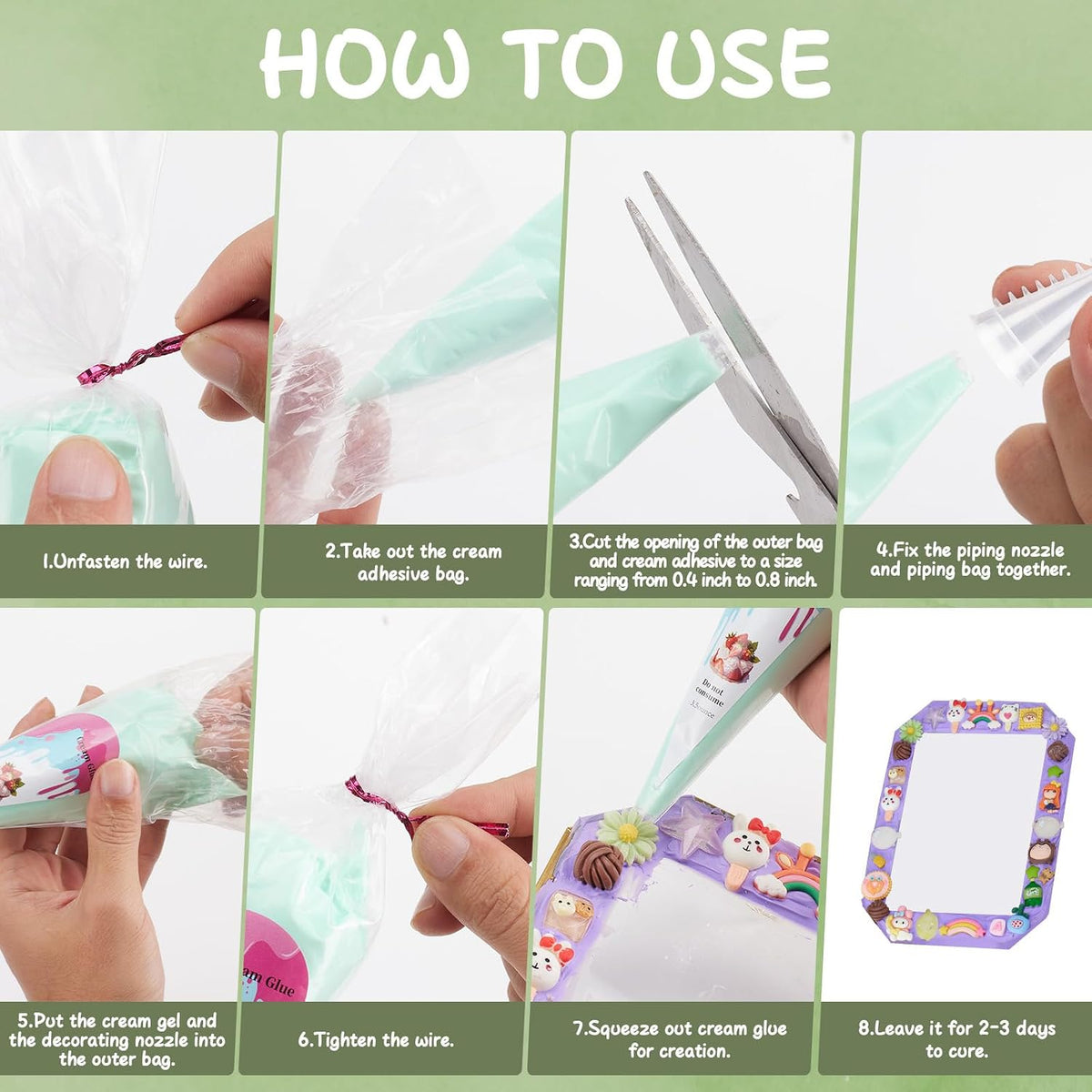 Decoden Cream Glue Clay Kit for DIY Phone Case Art Crafts,10 Colors