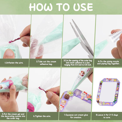Decoden Cream Glue Clay Kit for DIY Phone Case Art Crafts,10 Colors