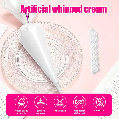 3 Pack Whipped Cream Glue for DIY Crafts, 100g Decoden Cream Glue with 12 Stainless Steel Piping Tips, Whipped Clay DIY Phone Case Kit for Handmade Crafts Decorating & Jewelry Making (White)