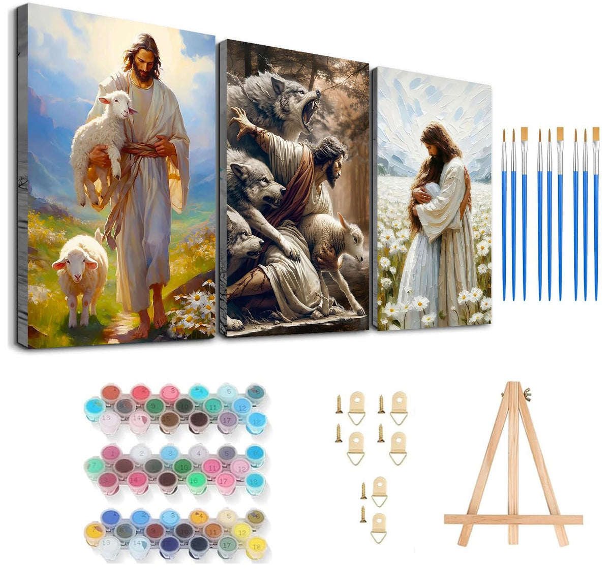 Axquilon 3 Packs Tarot Framed Paint by Numbers Kit for Adults 8x10in