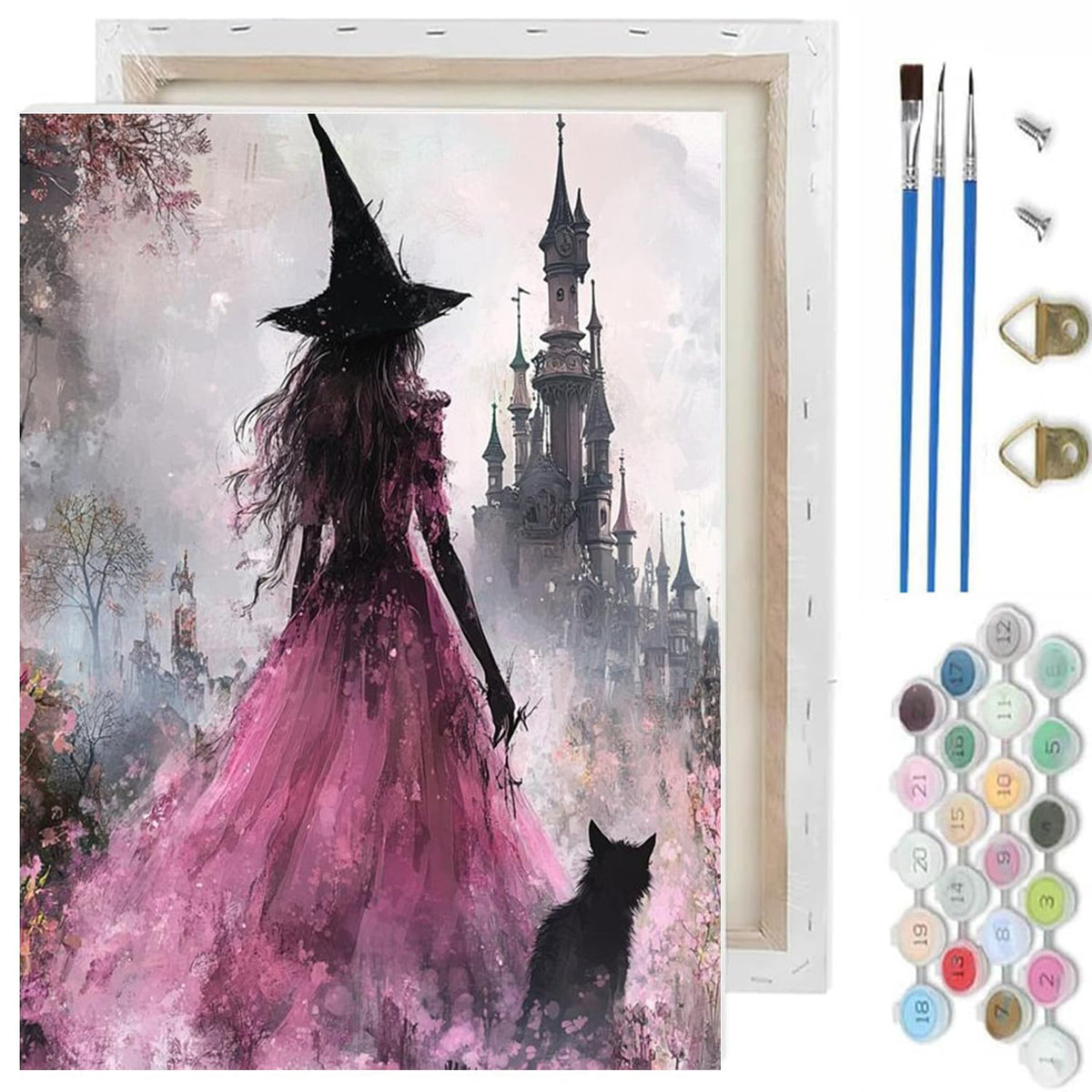 Halloween Paint by Numbers Kit for Adults,Ghost Paint by Number With Frame