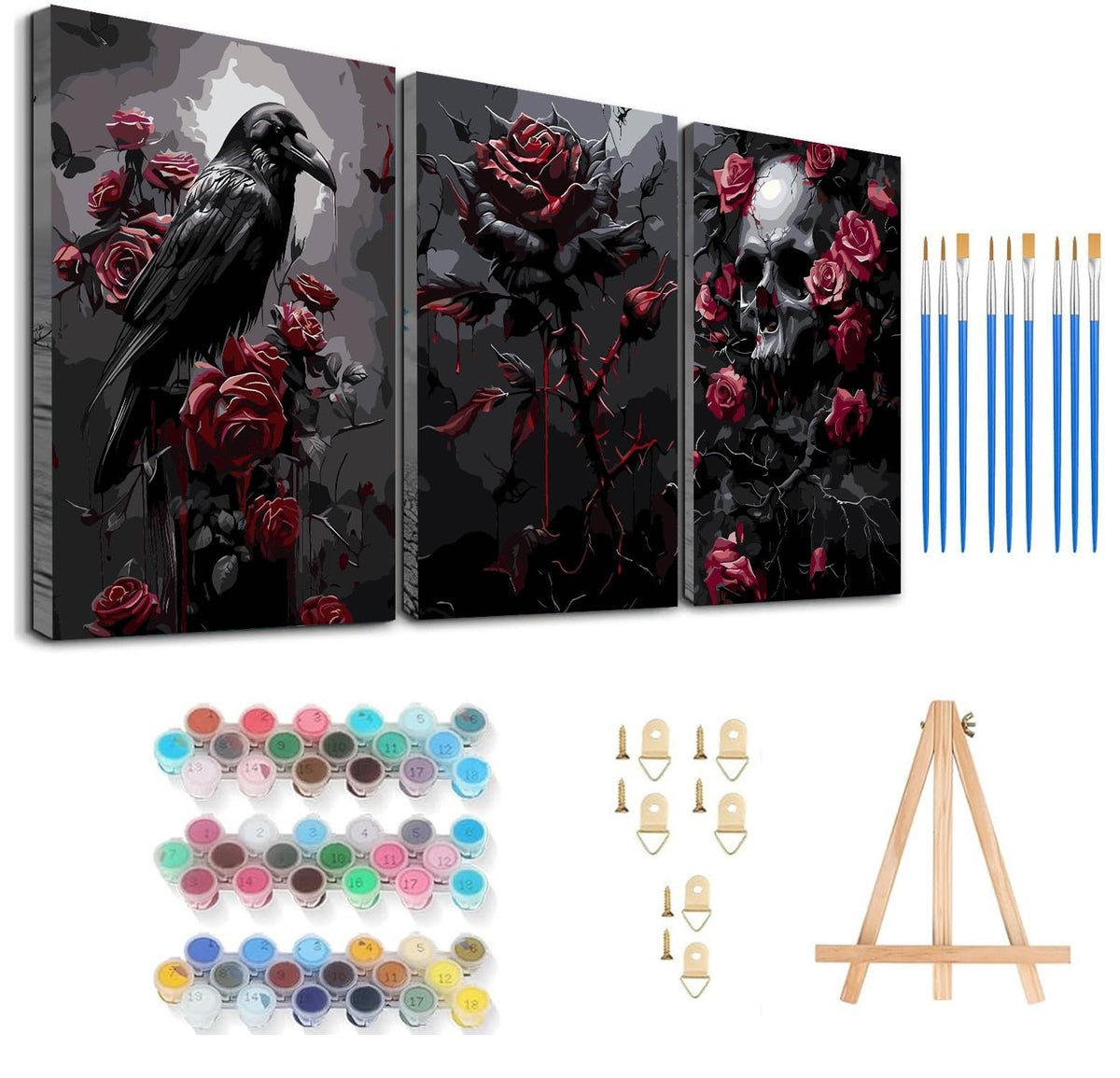Axquilon 3 Packs Tarot Framed Paint by Numbers Kit for Adults 8x10in