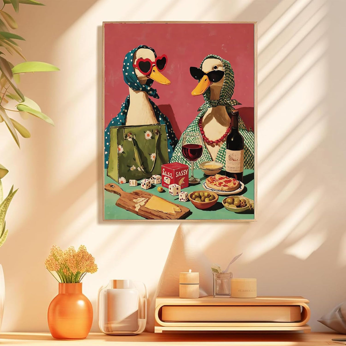 Party Duck Paint by Numbers Kit for Adults Framed Canvas, Frameworkless