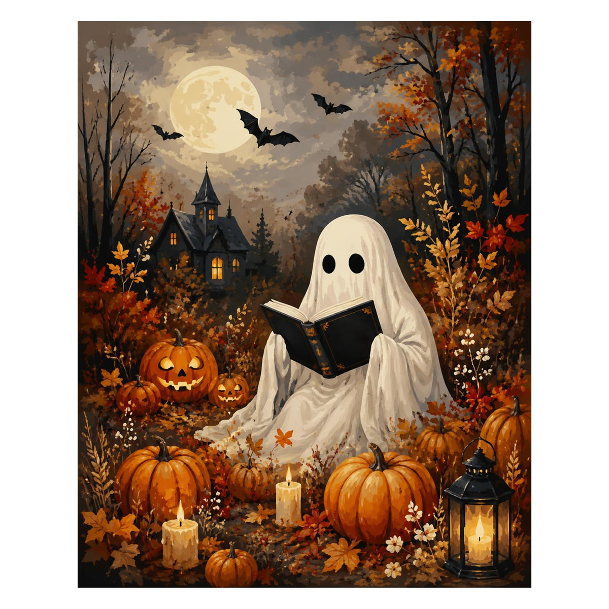 AUKELHJ Paint by Numbers Kit for Adults Beginner, Halloween, 16x20 inch