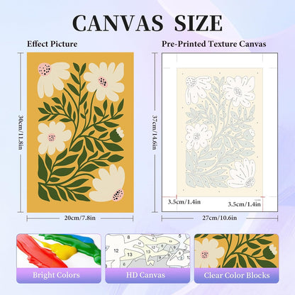 Okarina 6 Pack Paint by Numbers Kit for Adults & Beginners, Flower Designs