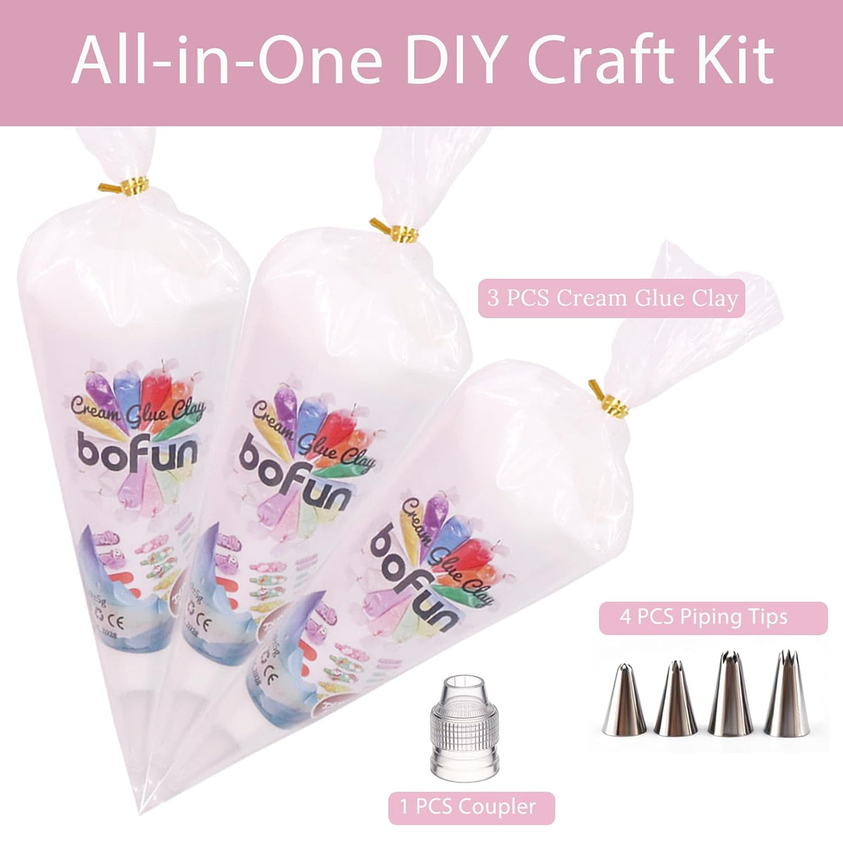 White Decoden Cream Glue, Whipped Cream Glue Clay Kit for Crafts