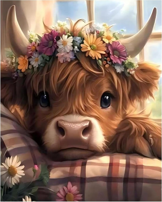 XTCIXAL Paint by Numbers Kit for Adults, Cow, 16X20 Inch