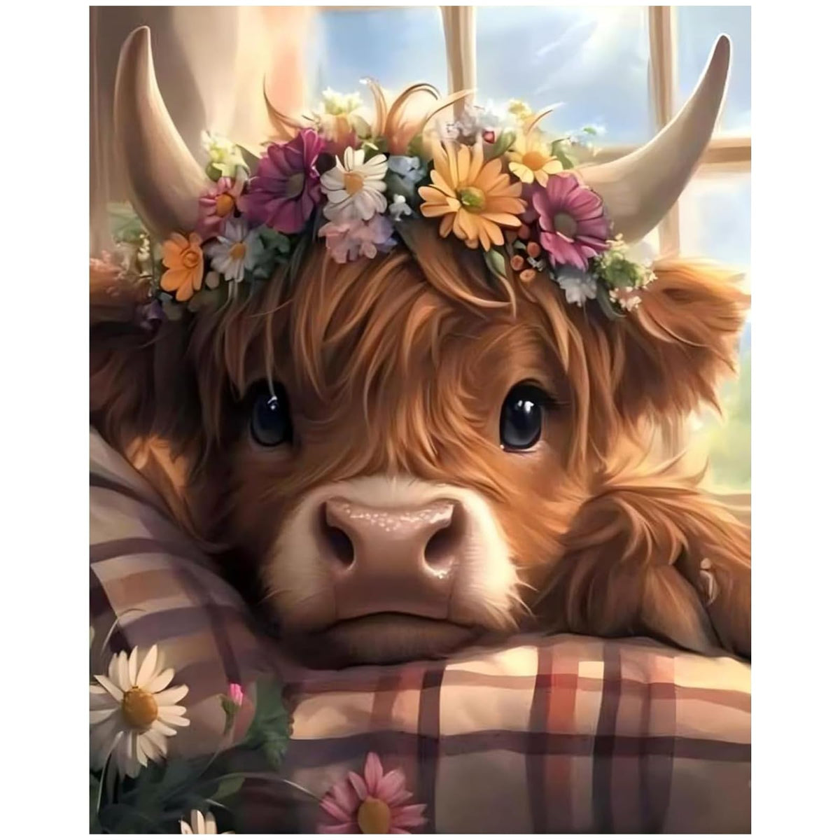 XTCIXAL Paint by Numbers Kit for Adults, Cow, 16X20 Inch