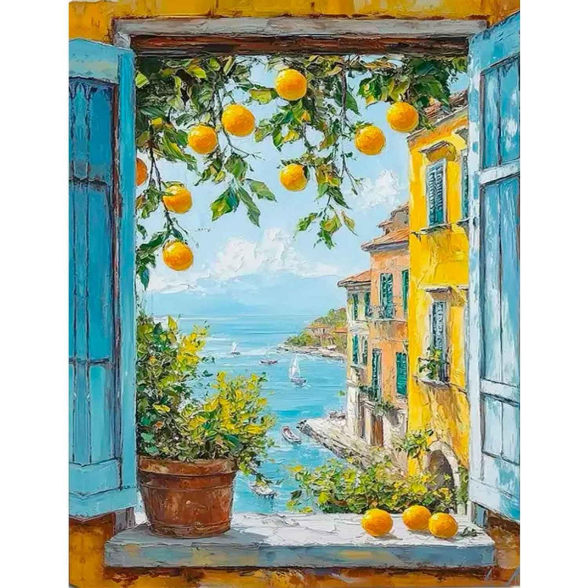 Yunruily Paint by Number Adult Lemon Tree-Adult Paint by Numbers,Paint by Numbers for Adults Canvas for Gifts Home Wall Decor(16x20inch)