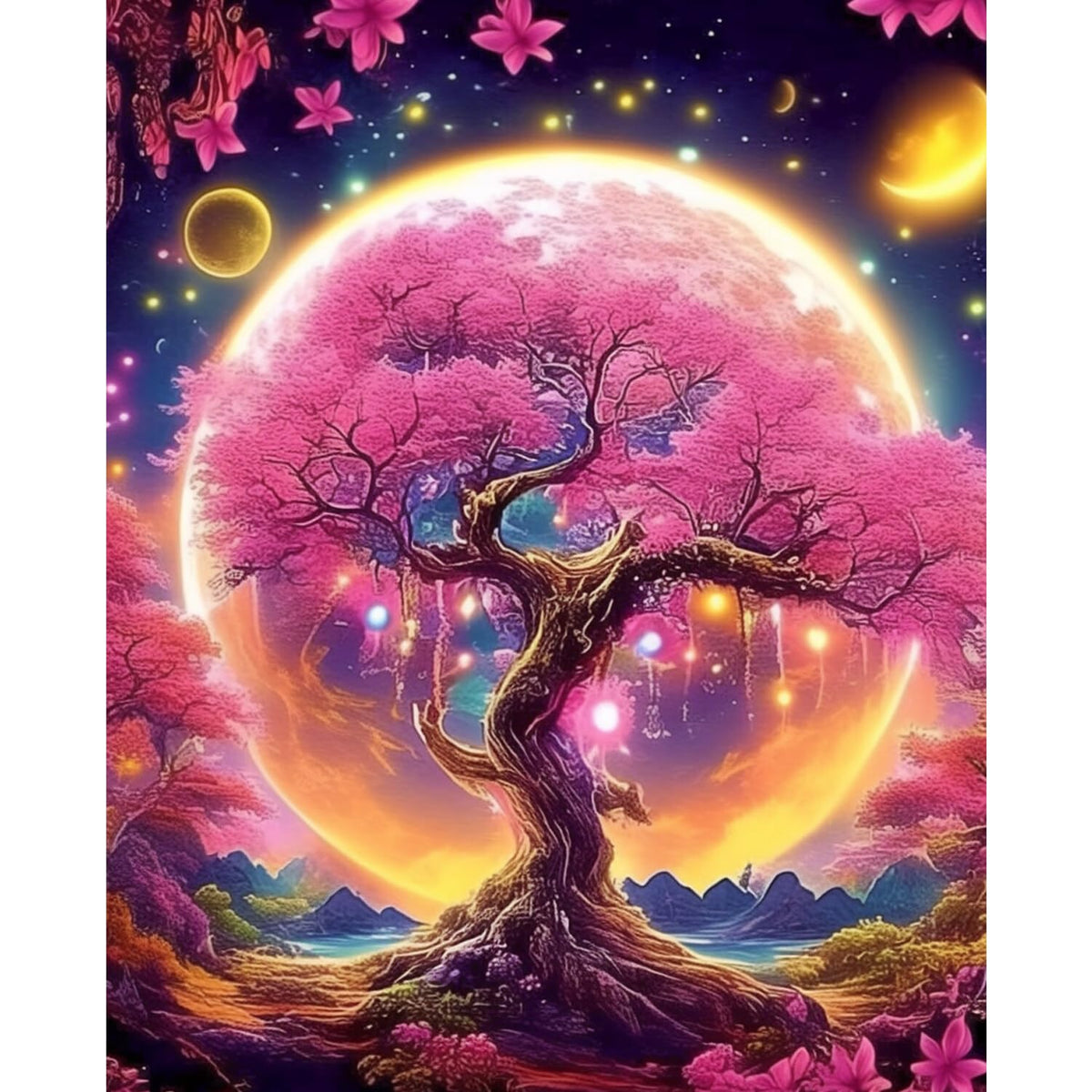 Starry Night Paint by Numbers Kit for Adults Beginner Tree Acrylic Painting Kit Adult Paint by Number Kits on Canvas DIY Painting for Beginners Art by Numbers for Gifts Home Wall Decor 16x20 Inch
