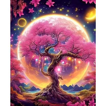 Starry Night Paint by Numbers Kit for Adults Beginner Tree Acrylic Painting Kit Adult Paint by Number Kits on Canvas DIY Painting for Beginners Art by Numbers for Gifts Home Wall Decor 16x20 Inch