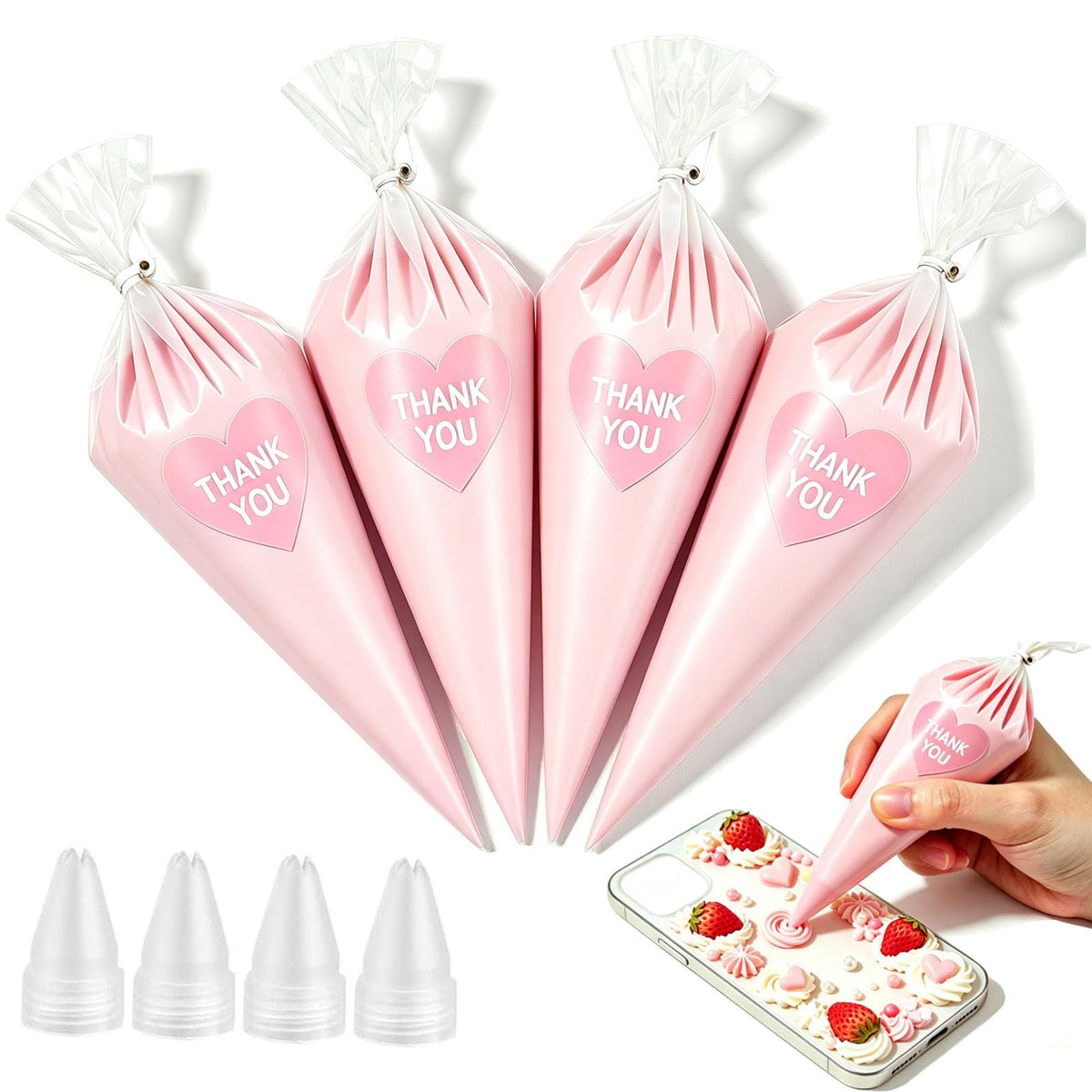 Cream Glue, 4PCS (60ml Each) Purple Cream Glue Clay with Piping Tips