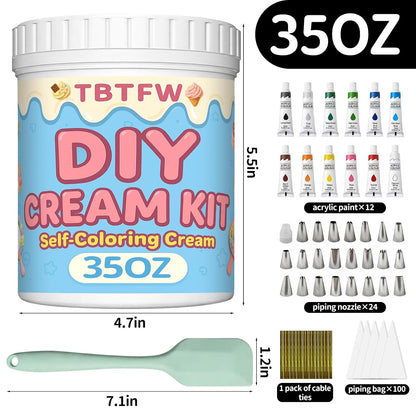 TBTFW 35oz Whipped Clay Cream Glue,White Whipped Cream Glue for Crafts Kit