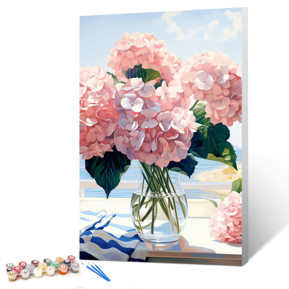 Ginkko Framed Paint by Numbers Kit for Adults 8X 12 inch, Vase Flowers