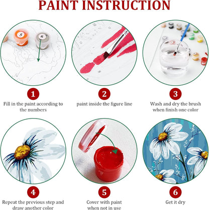 Ginkko Framed Paint by Numbers Kit for Adults 8X 12 inch, Vase Flowers