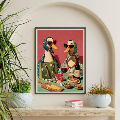 Party Duck Paint by Numbers Kit for Adults Framed Canvas, Frameworkless
