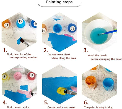 Mountain Paint By Numbers Kit For Adults Beginner Cabin Adult Paint By Number Kits On Canvas Mountain Oil Painting Kit For Beginners Adults' Paint-By-Number Kits For Gift Home Wall Decor 16x20 Inch