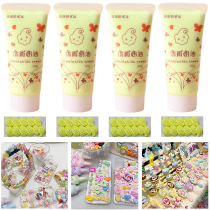 Cream Glue for Crafts, 4pcs (50g) Pink Decoden Cream DIY Phone Case Kit