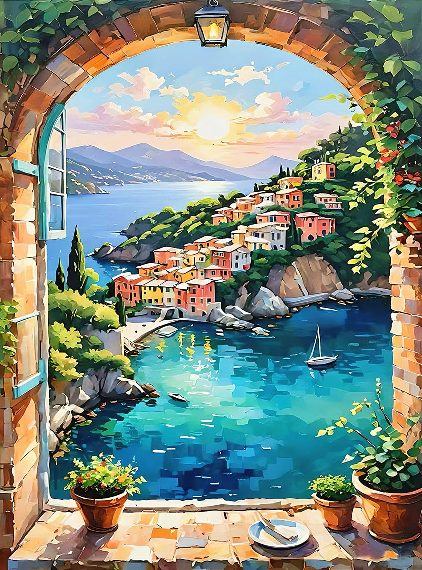 ZRIZQ Paint by Numbers Kit for Adults Beginner Landscape,Lemon Tree,16x20