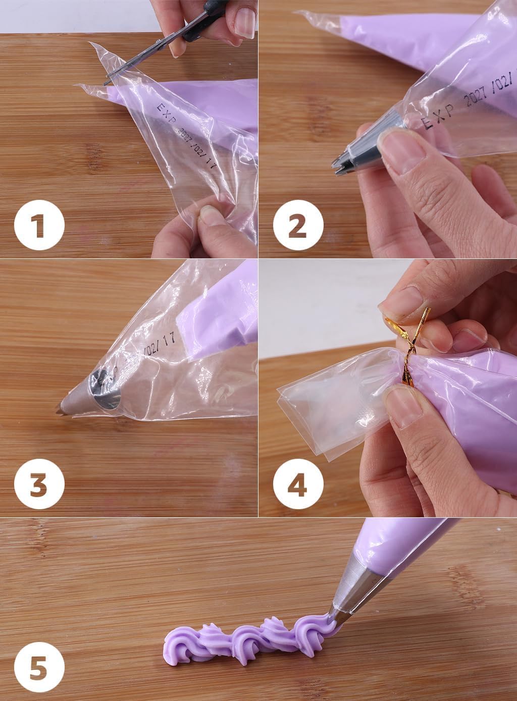 Purple Whipped Cream Glue Handmade Set, Ideal for Miniature, Jewelry & DIY Phone Cases, with 3 Decoden Cream, 6 Tips, Pearl& Resin Packs (Purple/Pearl)