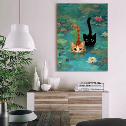 VIGEGU Black Cat Paint by Numbers Kit for Adults Beginner 16x20 Inch