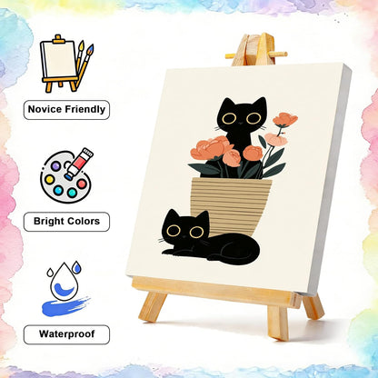 4 Pack Paint by Numbers Kit for Kids Cat Painting Kits for Kids Ages 8-12
