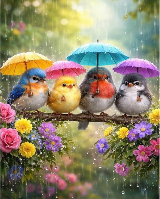 PHANTASYART Cute Birds Paint by Numbers Kit for Adults 16x20inch