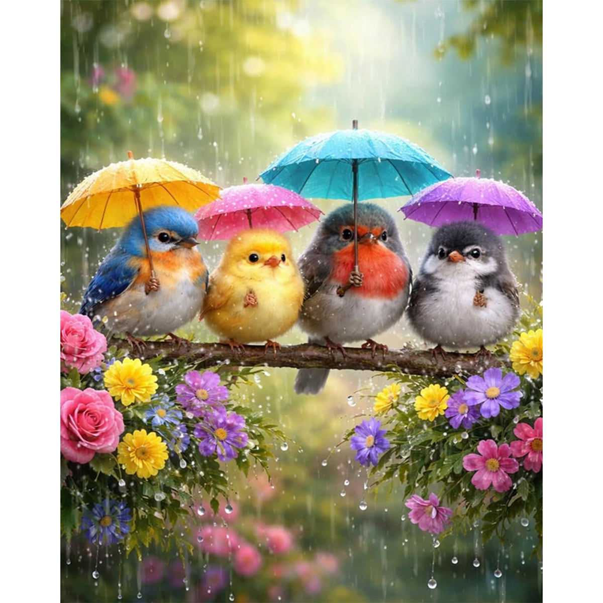 PHANTASYART Cute Birds Paint by Numbers Kit for Adults 16x20inch