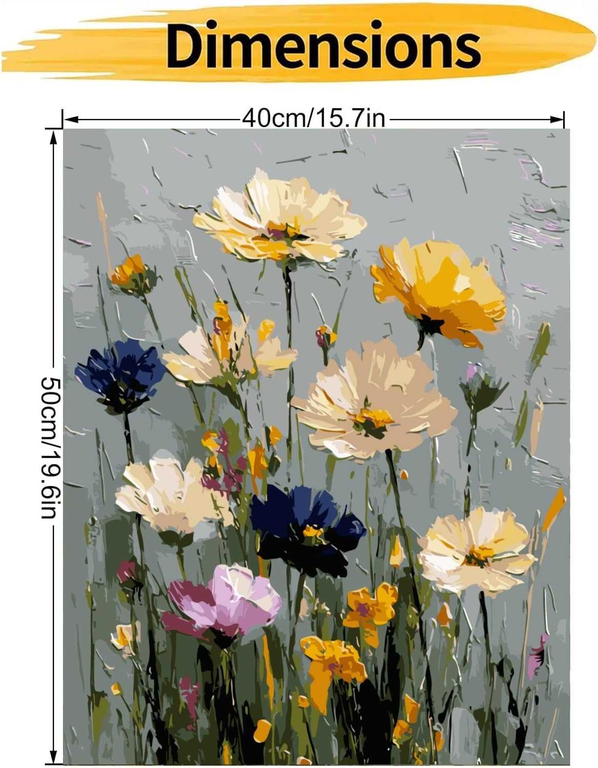 CHWGLFGG Wild Flowers Paint by Numbers Kit for Adults Beginner 16X20 inch