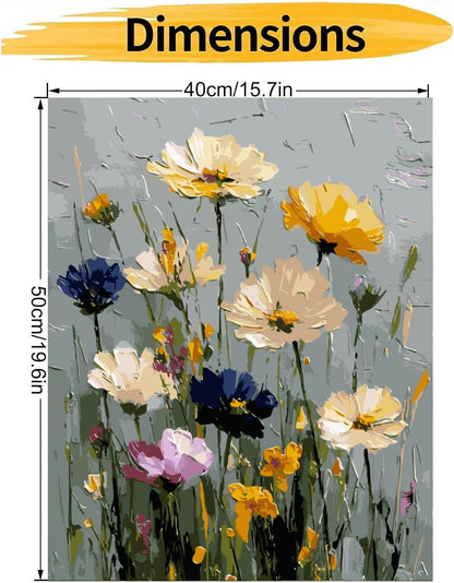 CHWGLFGG Wild Flowers Paint by Numbers Kit for Adults Beginner 16X20 inch