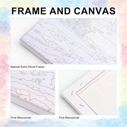 Yezavesu Book Framed Paint by Numbers Kit for Adults 10x 10 inch, Flowers