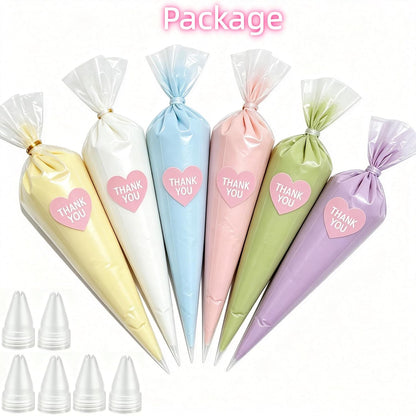 Cream Glue, 6PCS (60ml Each) Whipped Cream Glue Clay with Piping Tips