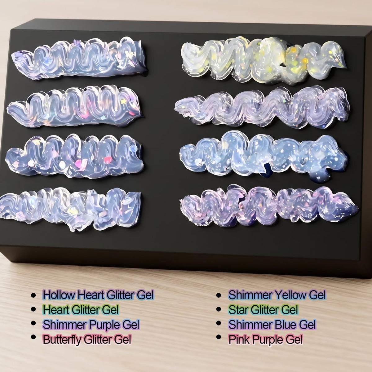 8Pcs 50g Clear Cream Glue Kit with Star, Heart & Butterfly Sequins, Fake Whipped Cream Glue for DIY Phone Case Hairpin Mirror, Craft for Birthday Christmas, with Plastic Decorating Mouth