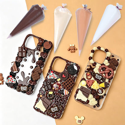 4 Colors Cream Glue Set，Include 4Pcs 100g Simulation Cream Glue with Nozzle 2 Pack Simulated Food Themed Ornaments DIY Phone Case Scrapbooking Resin Jewelry Making