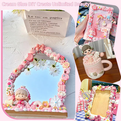 Cream Glue Kit, 4 Tubes Pink Series Cream Glue