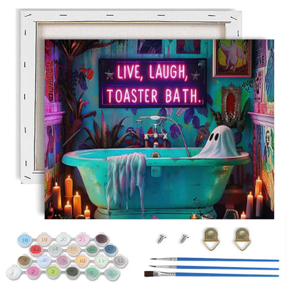 Halloween Paint by Numbers Kit for Adults,Ghost Paint by Number With Frame