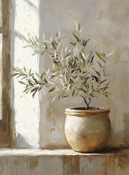 YOLENIX Olive Tree Paint by Numbers Kit for Adults Beginner (Without Frame)