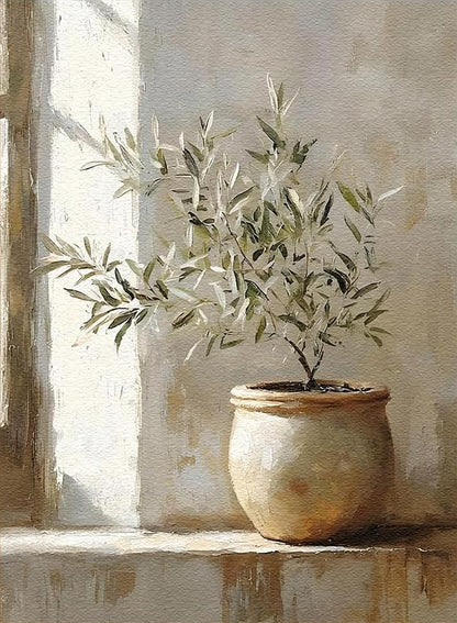YOLENIX Olive Tree Paint by Numbers Kit for Adults Beginner (Without Frame)