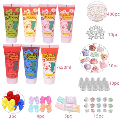7 Colors (50g) Decoden Cream Kit, Fake Whipped Cream Glue for Crafts DIY