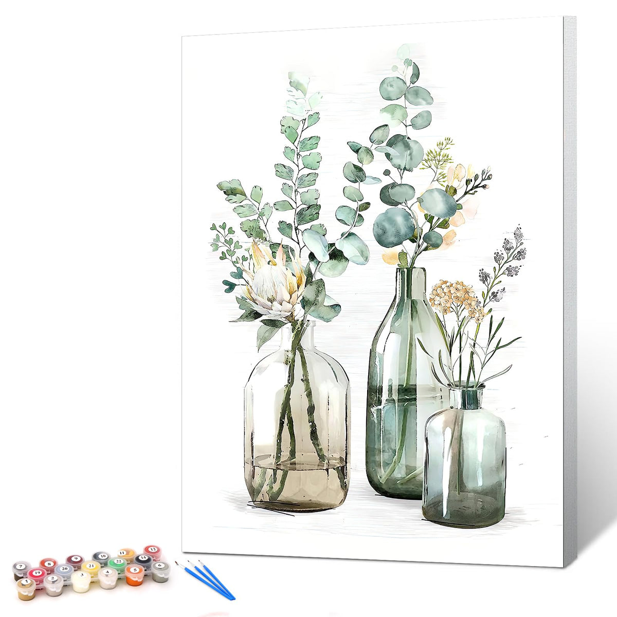 Ginkko Framed Paint by Numbers Kit for Adults 8X 12 inch, Vase Flowers
