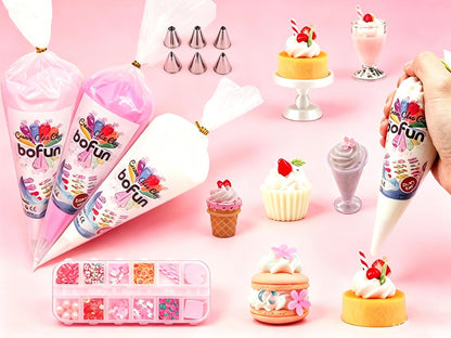 BoFUN Decoden Cream Glue Charms Kits, Whipped Cream Glue Clay for Crafts