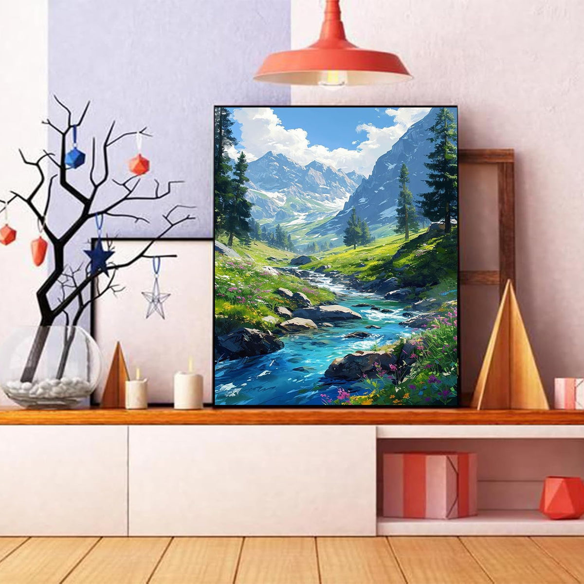Mountain Paint by Number for Adults, Landscape Paint by Numbers for Adults