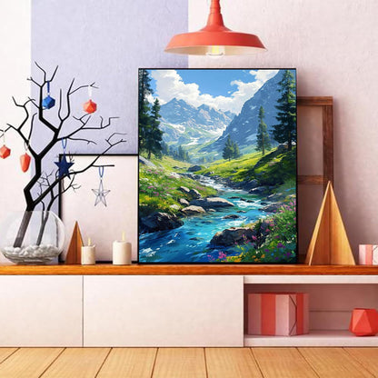 Mountain Paint by Number for Adults, Landscape Paint by Numbers for Adults