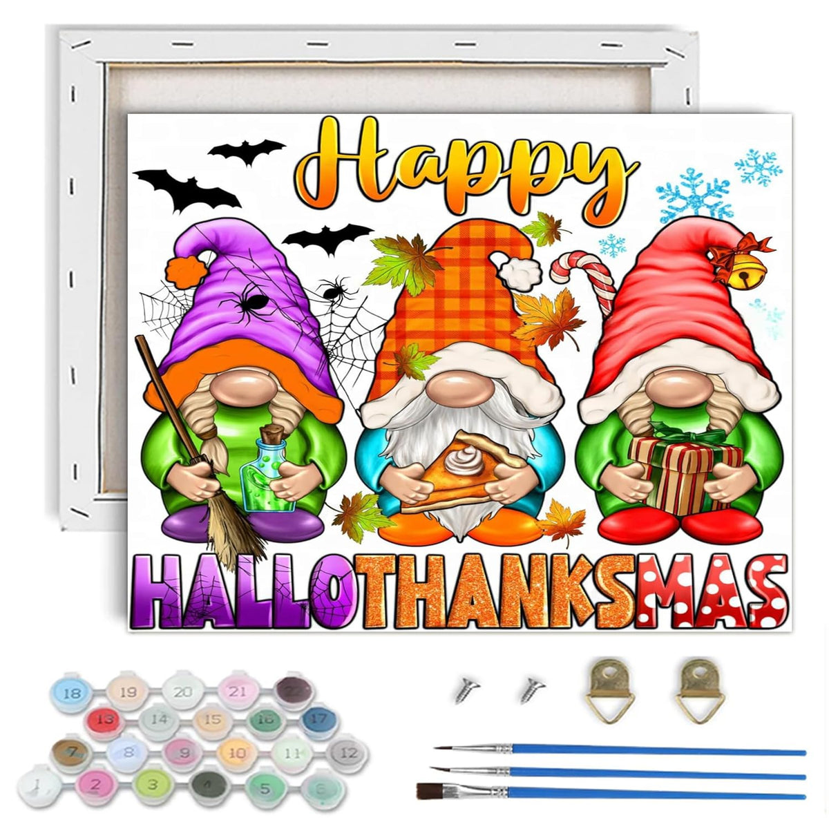 Halloween Paint by Numbers Kit for Adults,Ghost Paint by Number With Frame